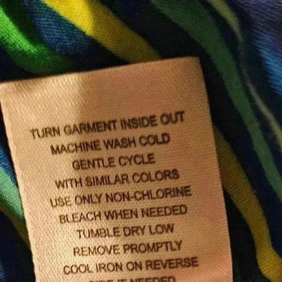 Youngland Girls Blue and Green Sleeveless Striped Floral Sundress Size 4 - Picture 8 of 10